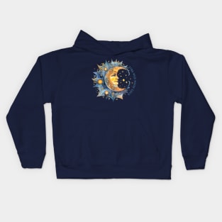 Celestial Sun and Moon C Kids Hoodie